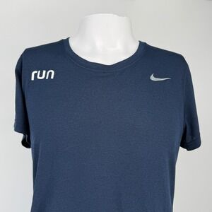 Nike Dri-FIT Running T-Shirt Mens Large Navy Blue Short Sleeve 453181-419